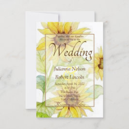 Convite de casamento com Girassóis