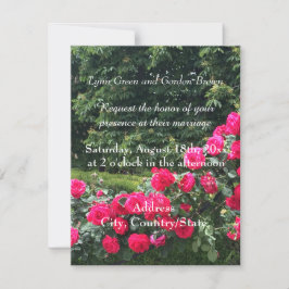 Convite de Casamento com Grinalda de Rosas Vermelh