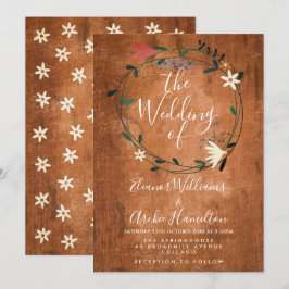 Convite de Casamento com Grinalda Floral Rústica C