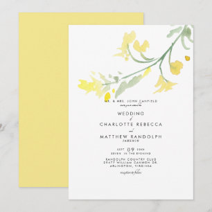 Convite de Casamento com Haste de Flor Silvestre A