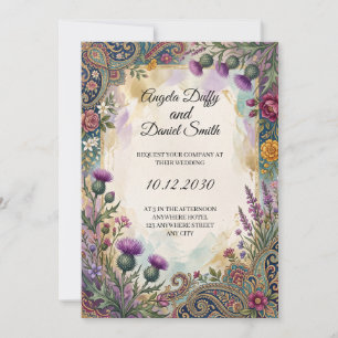Convite de Casamento com Herança Italiana Escocesa