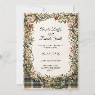 Convite de casamento com herança ítalo-escocesa