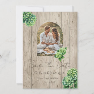 Convite de Casamento com Hortênsia Verde
