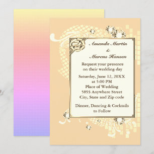 Convite de Casamento com Imagem de Pêssego com Mol