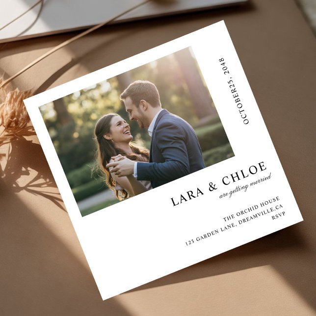 Convite de casamento com imagem quadrada arejada (Criador carregado)
