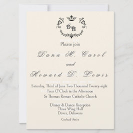 Convite de Casamento com Inicial da Coroa