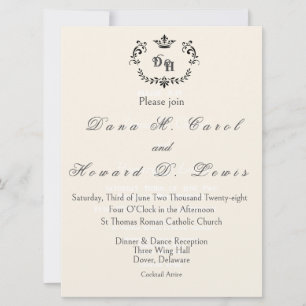 Convite de Casamento com Inicial da Coroa