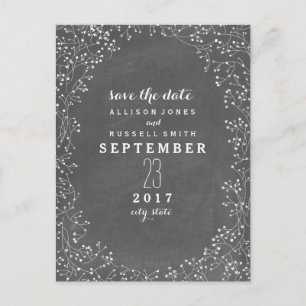 Convite de casamento com inspiração em quadro-negr