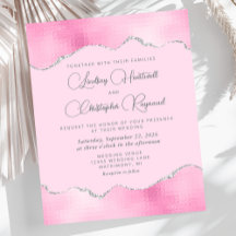 Convite de Casamento com Lamina Rosa e Prata Orçam