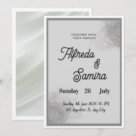Convite de Casamento com Letra Clássica