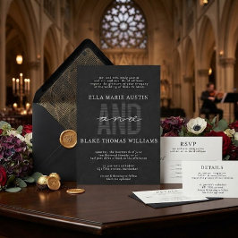 Convite de Casamento com Letra de Noiva Romântica 