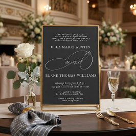 Convite de Casamento com Letra de Noiva Romântica 