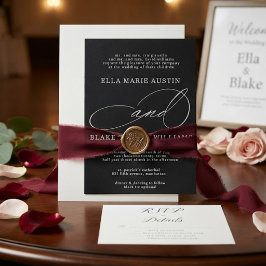 Convite de Casamento com Letra de Noiva Romântica 