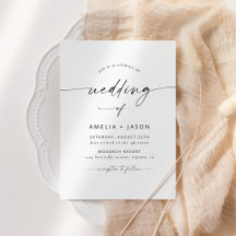 Convite de Casamento com Letra Elegante Moderna