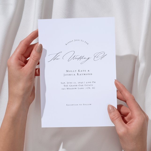 Convite de Casamento com Letra Moderna Simples (Criador carregado)