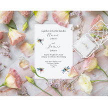 Convite de Casamento com Libélula em Cartão Postal