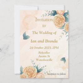 Convite de casamento com lindas flores amarelas