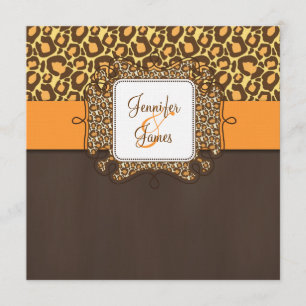 Convite de Casamento com Manchas de Leopardo Laran