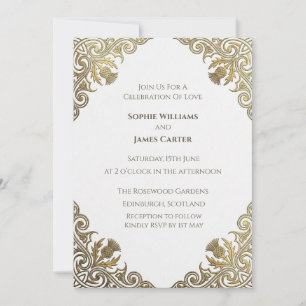 Convite de Casamento com Moldura Botânica em Verde