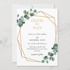 Convite de Casamento com Moldura de Diamante Doura