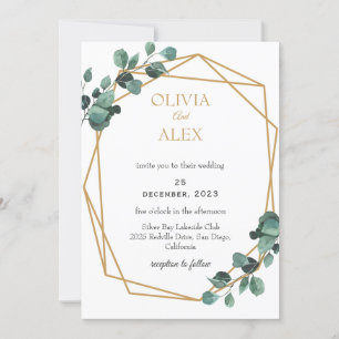 Convite de Casamento com Moldura de Diamante Doura