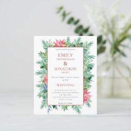 Convite de Casamento com Moldura de Poinsettia de