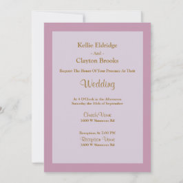 Convite De Casamento Com Moldura De Roxo Claro