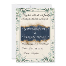 Convite de Casamento com Moldura Floral Elegante |