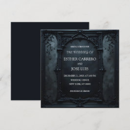 Convite de Casamento com Moldura Quadrada Gótica