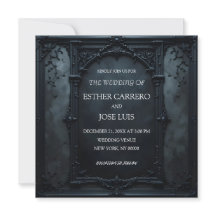Convite de Casamento com Moldura Quadrada Gótica