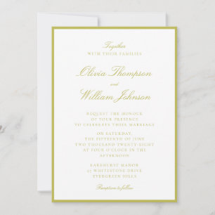 Convite de Casamento com Moldura Verde Cítrico