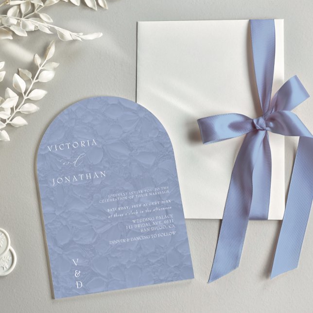 Convite de Casamento com Monograma Azul (Criador carregado)