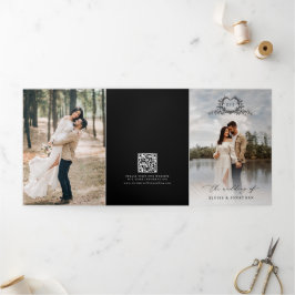 Convite de Casamento com Monograma de Crista Minim