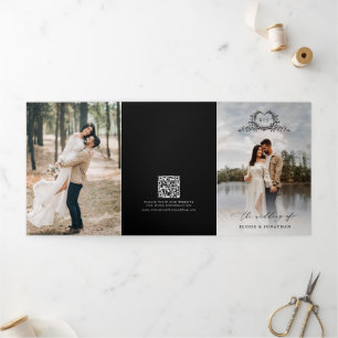 Convite de Casamento com Monograma de Crista Minim