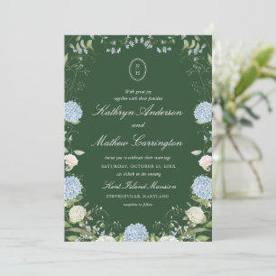 Convite de Casamento com Monograma de Hortênsia Ve