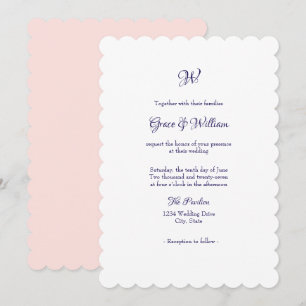 Convite de Casamento com Monograma de Letra Elegan
