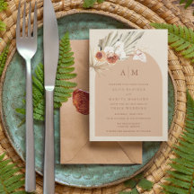 Convite de Casamento com Monograma de Terracota Fl