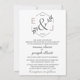 Convite de Casamento com Monograma e Ampersand