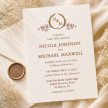Convite de Casamento com Monograma e Letterpress C