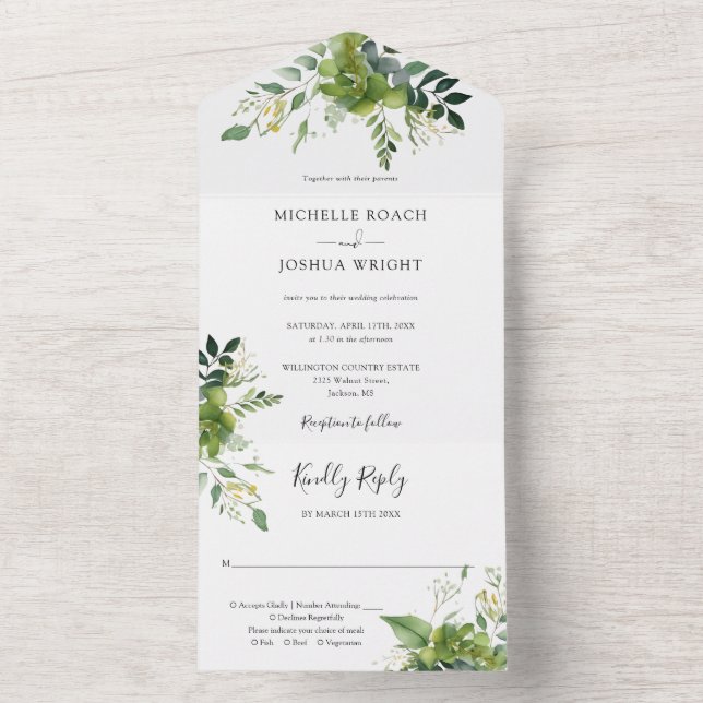 Convite de Casamento com Monograma Elegante de Euc (Interno)
