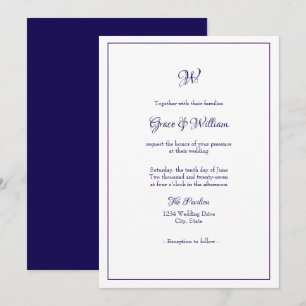 Convite de Casamento com Monograma em Letra Elegan