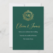 Convite de Casamento com Monograma Luxuoso em Esme