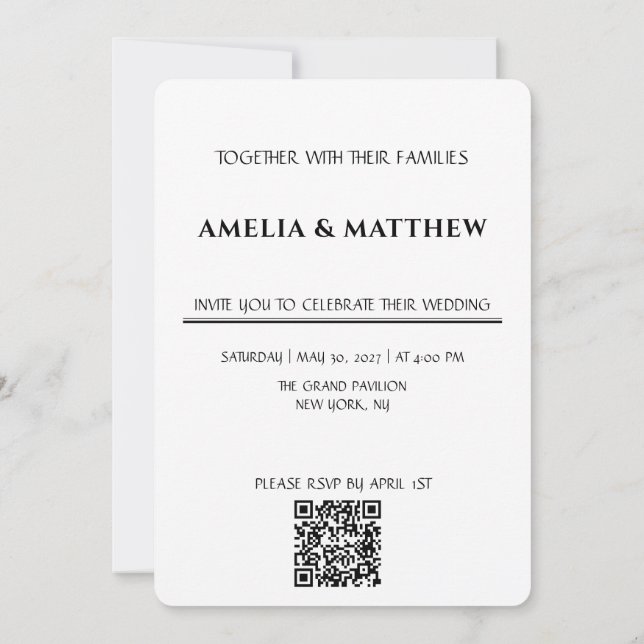 Convite de Casamento com Monograma Minimalista e C (Verso)
