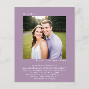 Convite de Casamento com Orçamento de Lavanda com