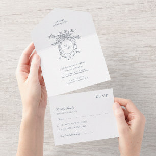 Convite de Casamento com Ornamentação Floral Barro