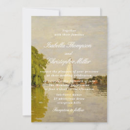 Convite de Casamento com Paisagem em Aquarela