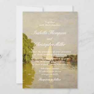 Convite de Casamento com Paisagem em Aquarela