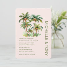 Convite de Casamento com Palmeira Tropical
