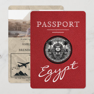 Convite de Casamento com Passaporte Vermelho do Eg