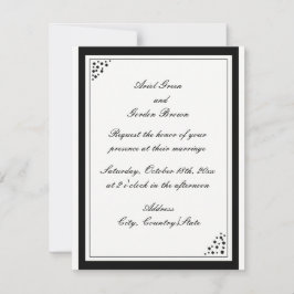 Convite de Casamento com Pontos de Borda Preta